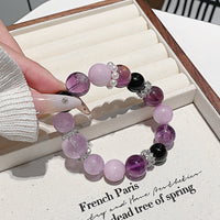Elegant Purple Crystal Bead Bracelet