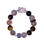 Rutilated Quartz & Tiger Eye Mixed Crystal Bracelet