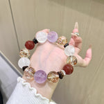 Natural Amethyst & Phantom Quartz Crystal Bracelet