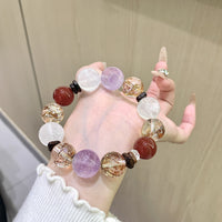 Natural Amethyst & Phantom Quartz Crystal Bracelet