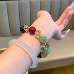 Autumn Gold-Foil Crackle Crystal Bracelet