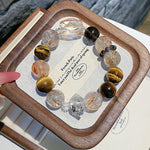 Rutilated Quartz & Tiger Eye Mixed Crystal Bracelet