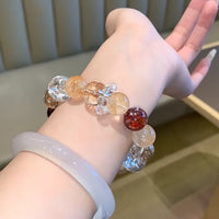 Golden Crackle Quartz & Tiger Eye Bracelet