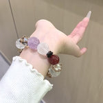 Natural Amethyst & Phantom Quartz Crystal Bracelet